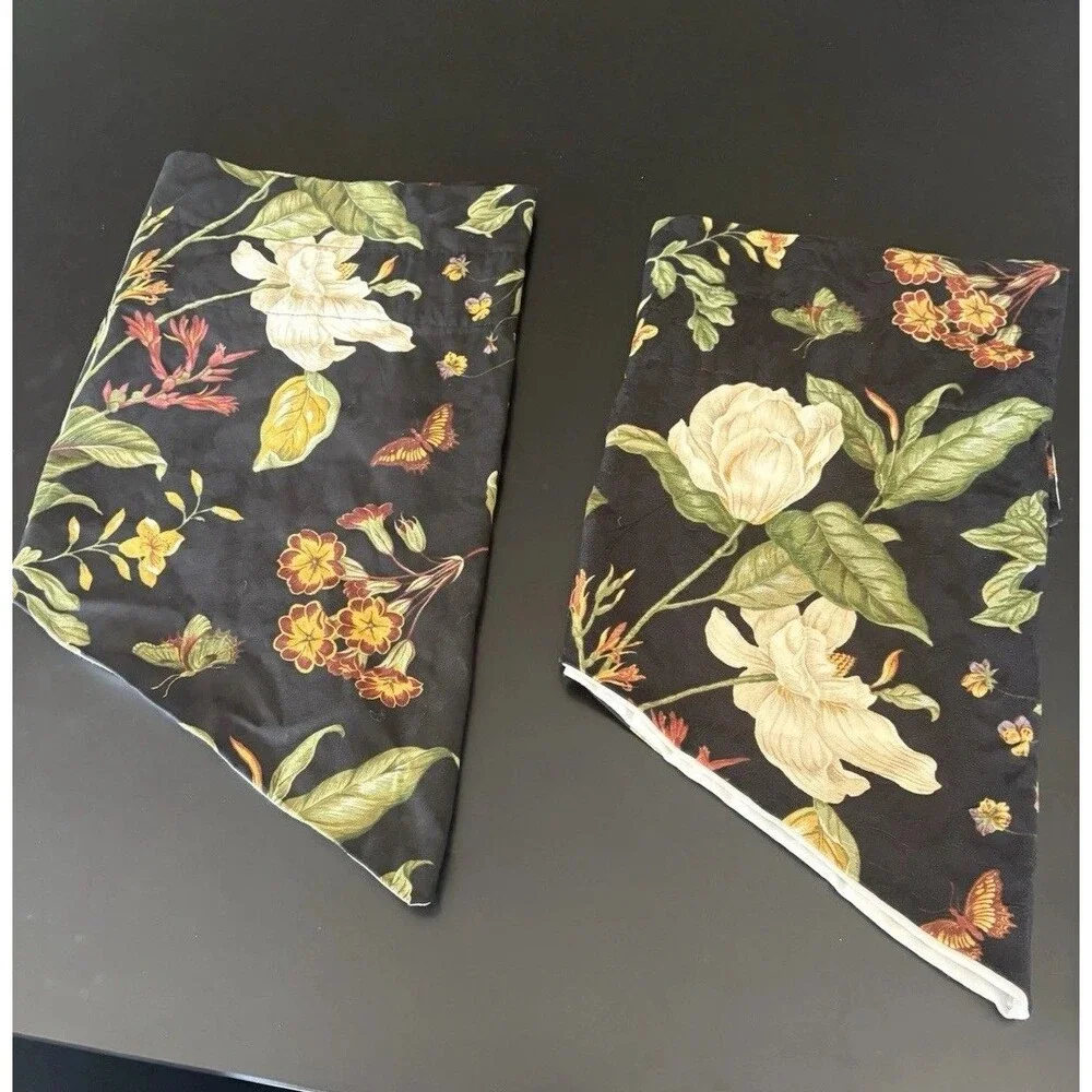 Waverly- 2 Valances, Williamsburg, Botanical Fabric, Lined, Each 51”x 23”